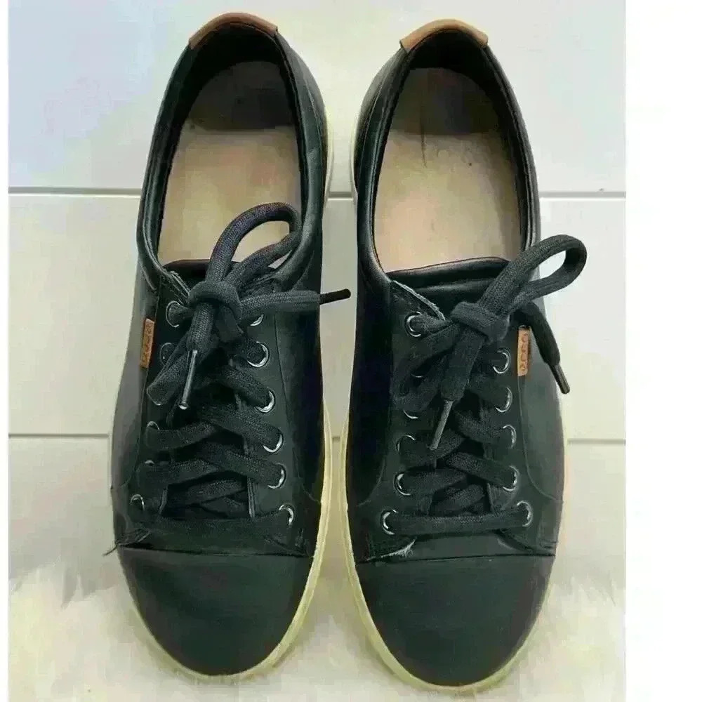 ECCO Men’s Comfort Lace up Soft Leather SNEAKERS US Size 8 - Picture 9 of 11